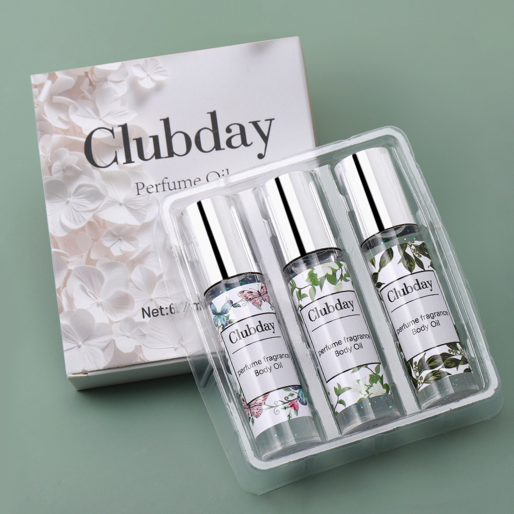 Clubday Body Fragrance Long-lasting Floral Roll-on Perfume Oil Natural Sparkling 3-bottle Wholesale Export Perfume Oil undefined
