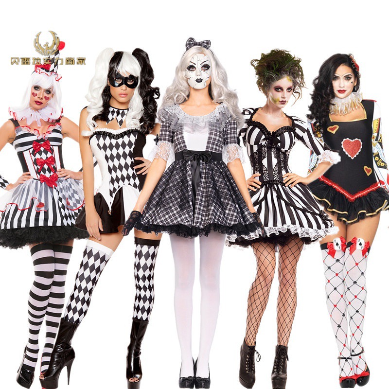 Halloween Costume cosplay Sexy Circus Clown Tamer Vampire Bride Night Shop ds Costume