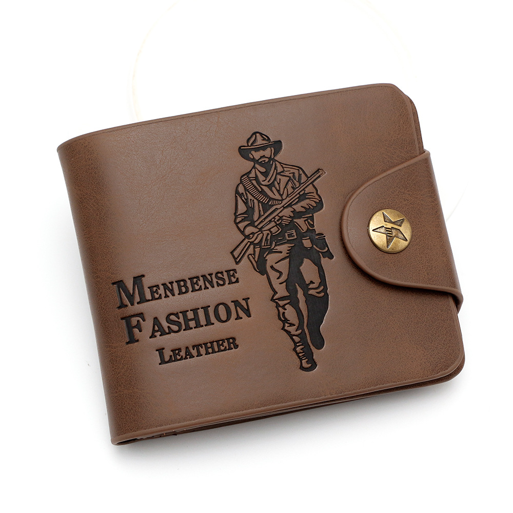 Amazon cross-border caliente estampado cazador cartera multi-tarjeta hombre corto cinturón bolso fuente de bolso