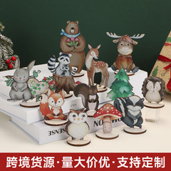 クロスボーダークリスマス木製デスクトップスタンドクリスマススタイルデスクトップ装飾品小動物の形の装飾品