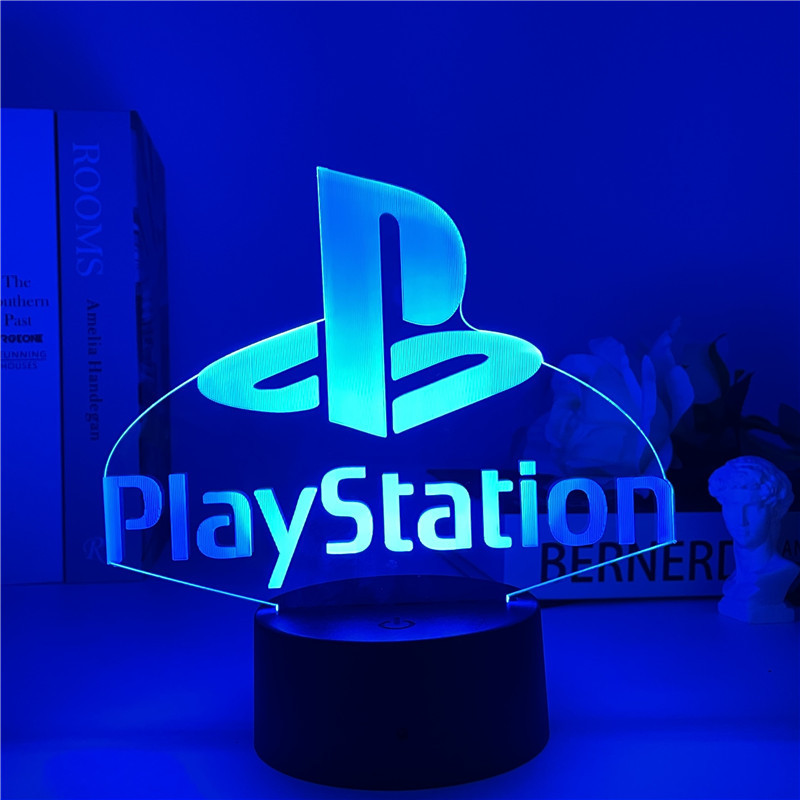 Gamepad icono 3D luz de la noche creativa ps5 colorido gradiente regalo lámpara LED dormitorio lámpara de mesa