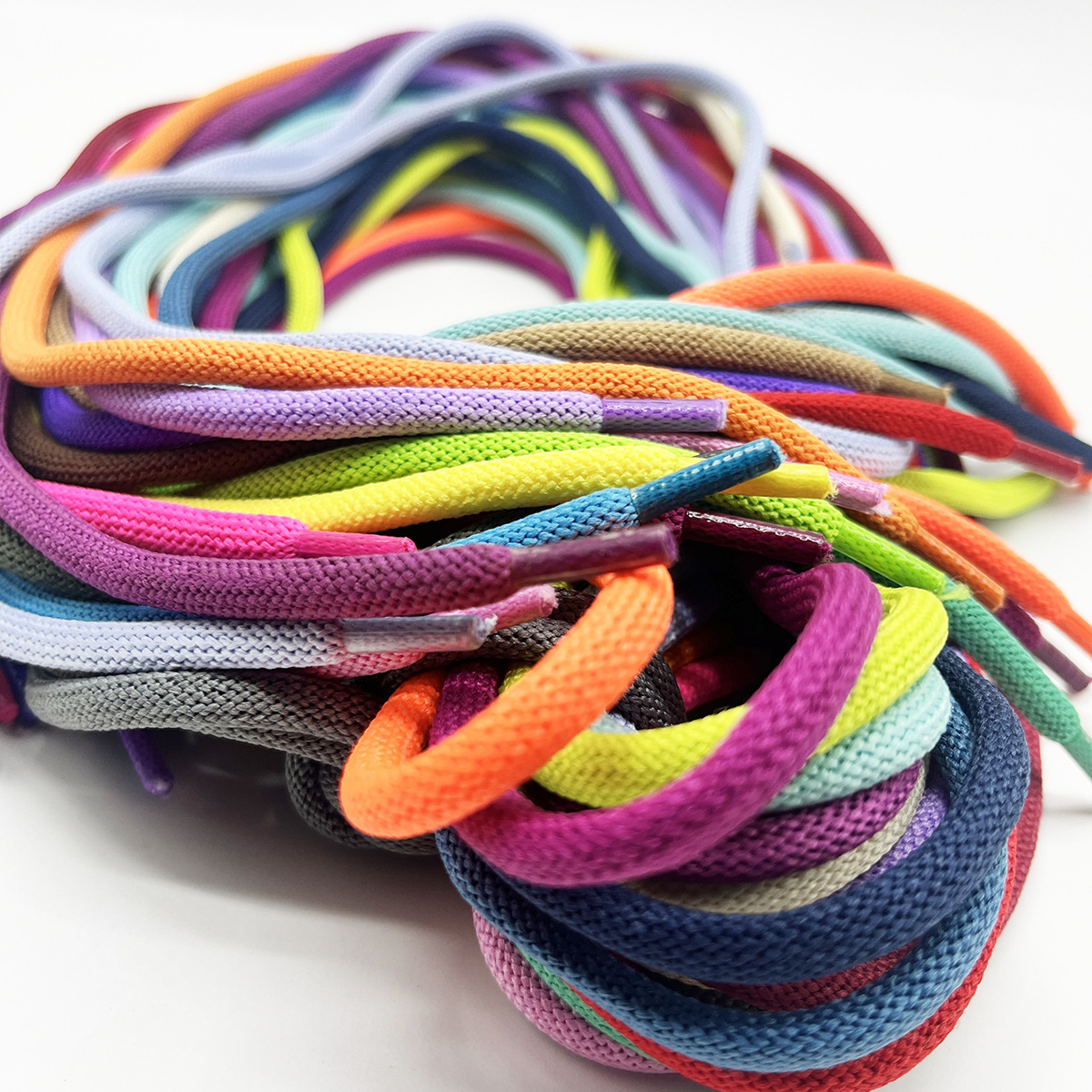 120 colores spot 6mm poliéster de alta temperatura teñido medioambiental paquete de cordón redondo cordón de zapatos grueso trenzado camisa casual cuerda de dibujo