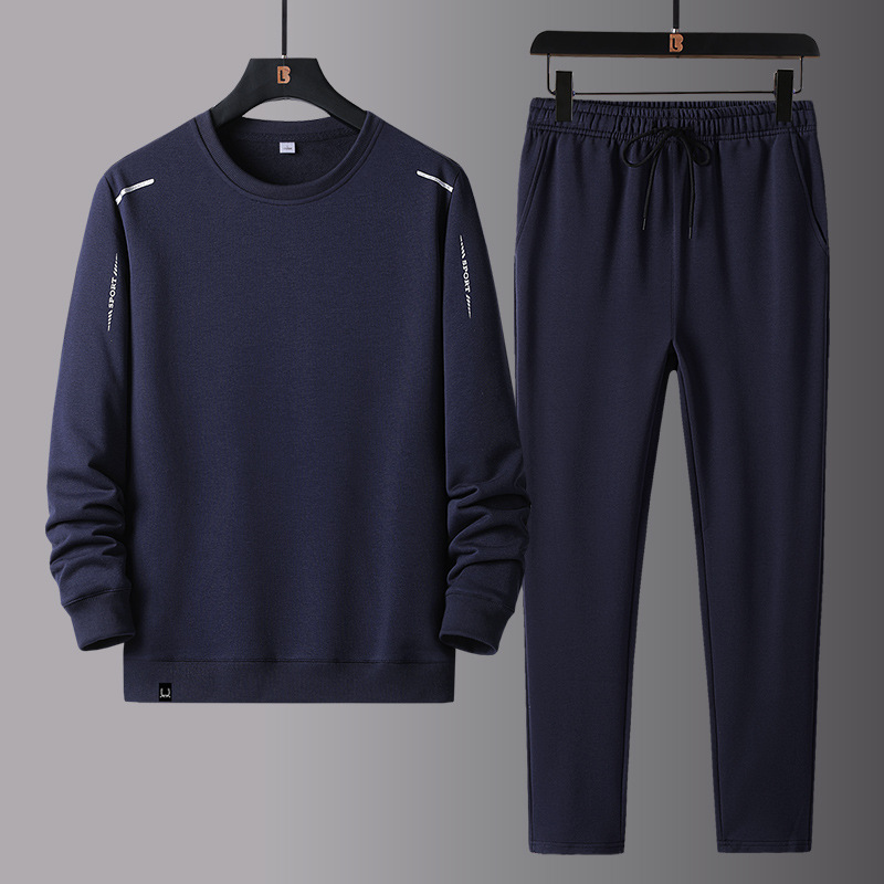 Conjunto deportivo transfronterizo para hombre, primavera y otoño, chaqueta holgada con cuello alto, pantalones de pierna recta de talla grande, conjunto de dos piezas, sudadera para hombre, comercio exterior.