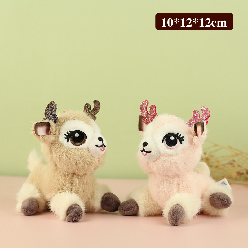 Cutie ciruela ciervo colgante juguetes de peluche Navidad ciervo muñeca bolsas colgante muñeca llaveras muñecas de tela