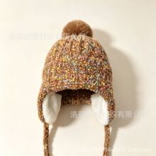 秋冬季韩版防风护耳帽户外骑电动车防寒保暖毛线帽加绒毛球针织帽