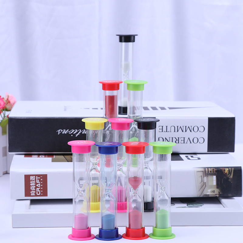 Cross-border wholesale 30s/1/2/colored plastic sand timer student gift decoration accessory sand timer clock set