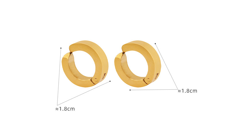Simple Style Round Titanium Steel Ear Clips Plating Stainless Steel Earrings display picture 1