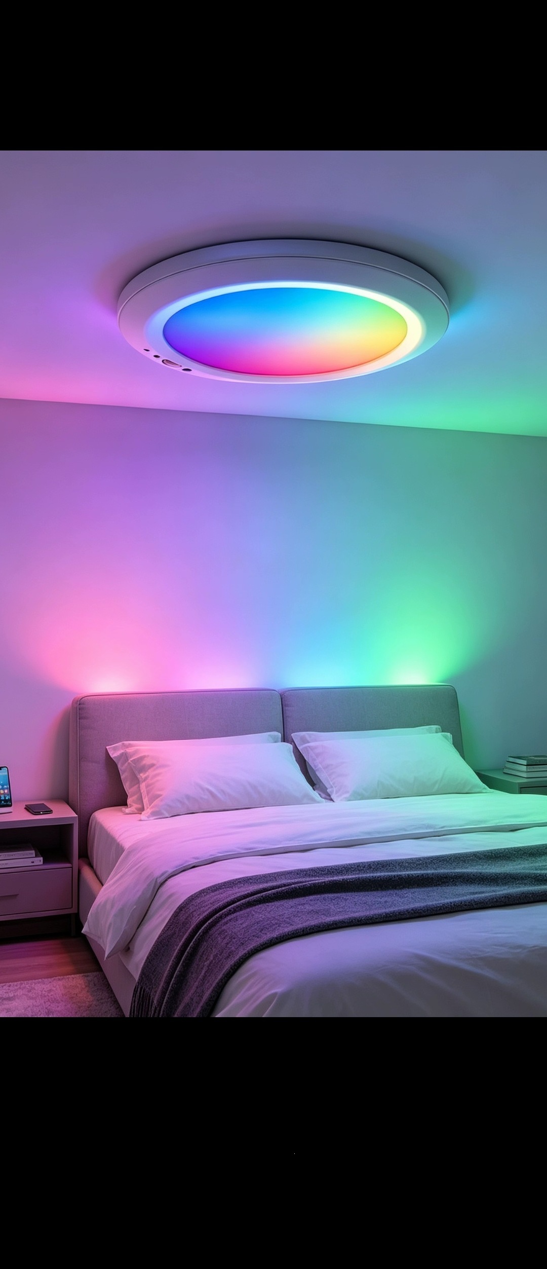 Aufladbare RGB-Fernbedienung Infrarot-Bewegungsmelder Deckenleuchte für Eingangsbereich, Vitrine, Balkon, Flur und Treppenhaus