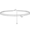 Fashionable summer ankle bracelet heart-shaped with letters, beach pendant, European style, wholesale