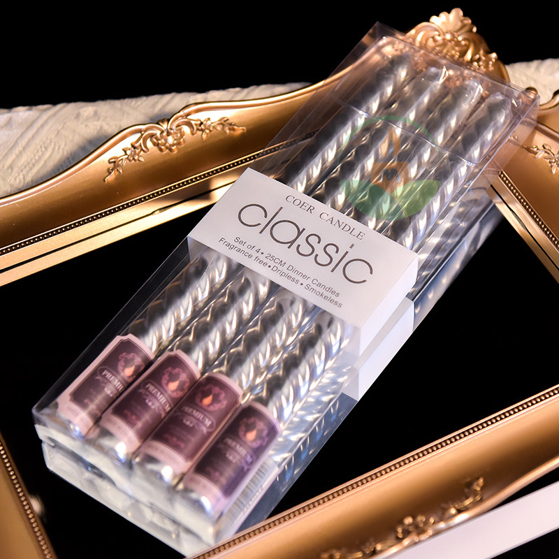 Color de estilo europeo galvanoplastia hilo largo varilla vela al por mayor sin humo boda cumpleaños cono varilla vela transfronteriza Amazon