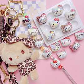 高货uv镀彩kitty猫直孔串珠 散珠diy手机链手工包挂饰品材料配件