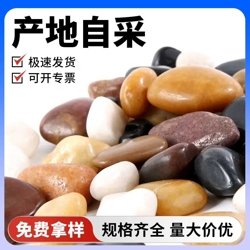 雨花石天然白石子园林造景铺地五彩石鱼缸装饰七彩户外庭院鹅卵石