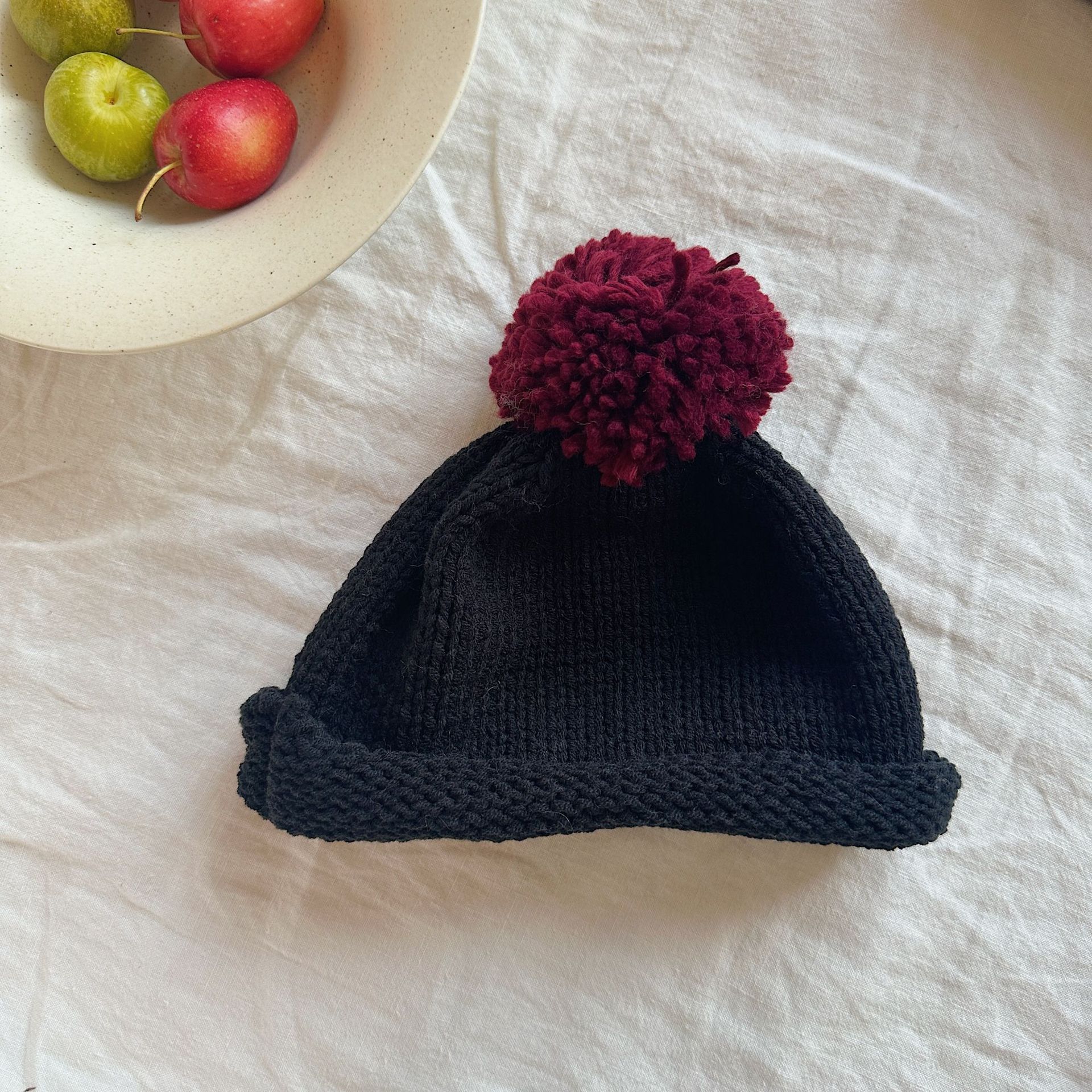Sugar Pear ropa infantil sombrero para niñas 2024 otoño y invierno nuevo niño lindo sombrero de punto de dibujos animados sombrero de lana bebé