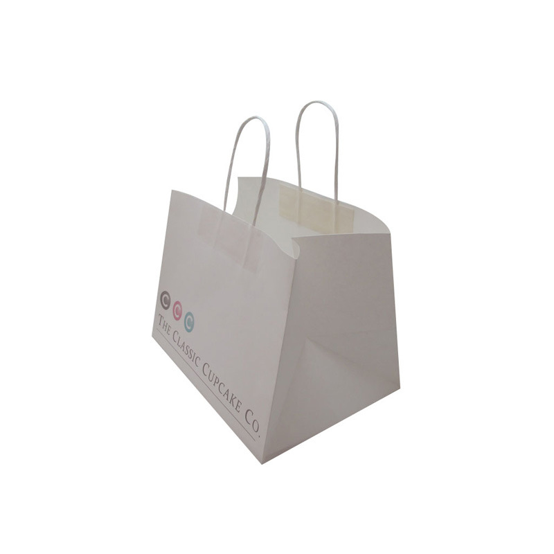 厂家印刷蛋糕店食品包装纸袋 白牛皮纸袋 手提纸袋