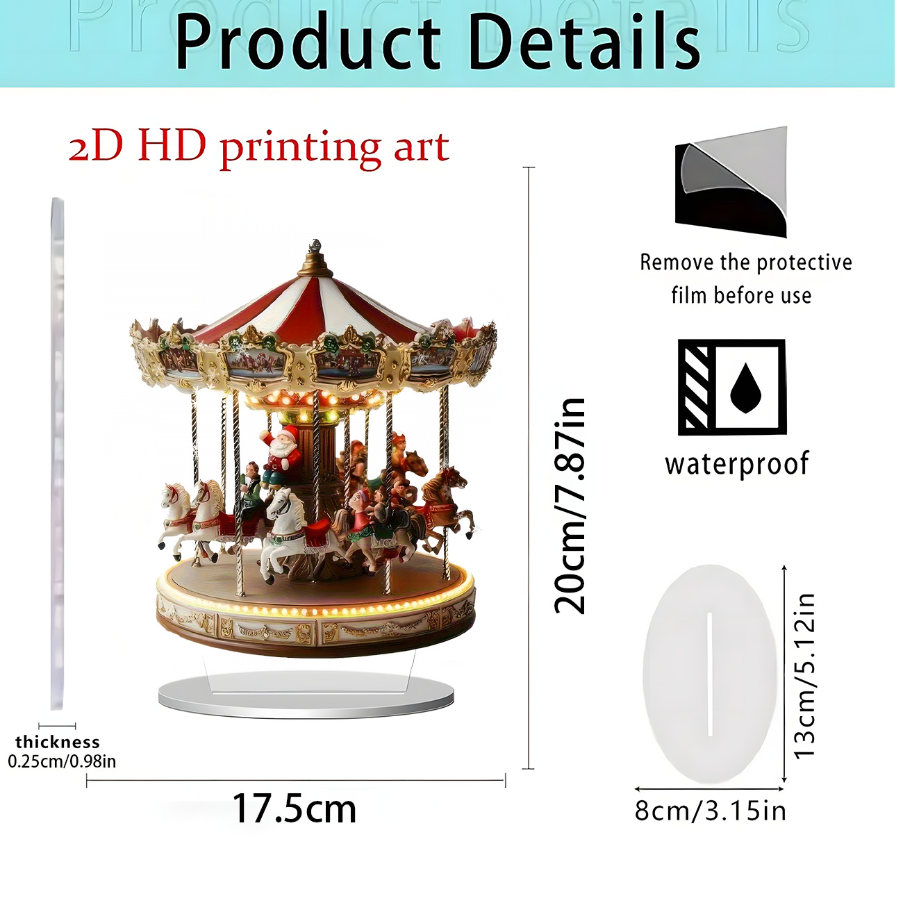 Nuevos productos transfronterizos Navidad decoración de la serie de regalos festivos para el hogar decoración de escritorio artesanía acrílica 2D decoración