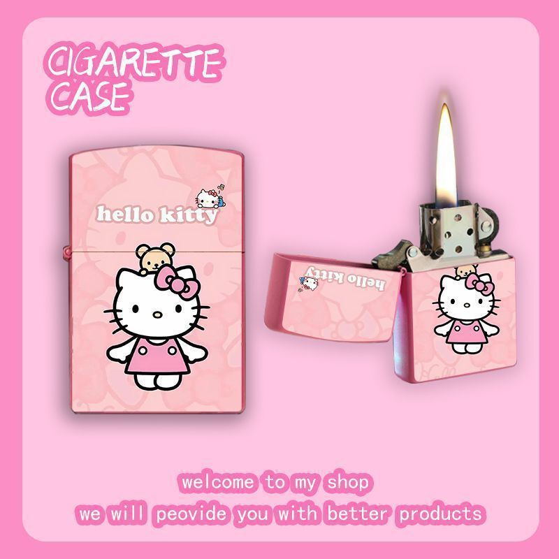 【多平台代发】新款可爱卡通hellokitty煤油打火机高颜值防风网红|undefined