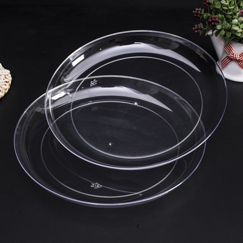 Disposable plates, hard crystal plates, snack plates, transparent plates, plastic bone plates, thickened dinner plates, fruit plates, household plates