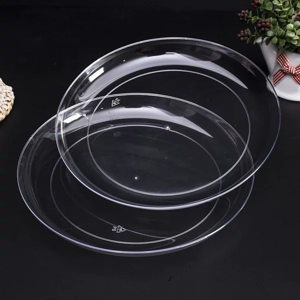 Disposable plates, hard crystal plates, snack plates, transparent plates, plastic bone plates, thickened dinner plates, fruit plates, household plates