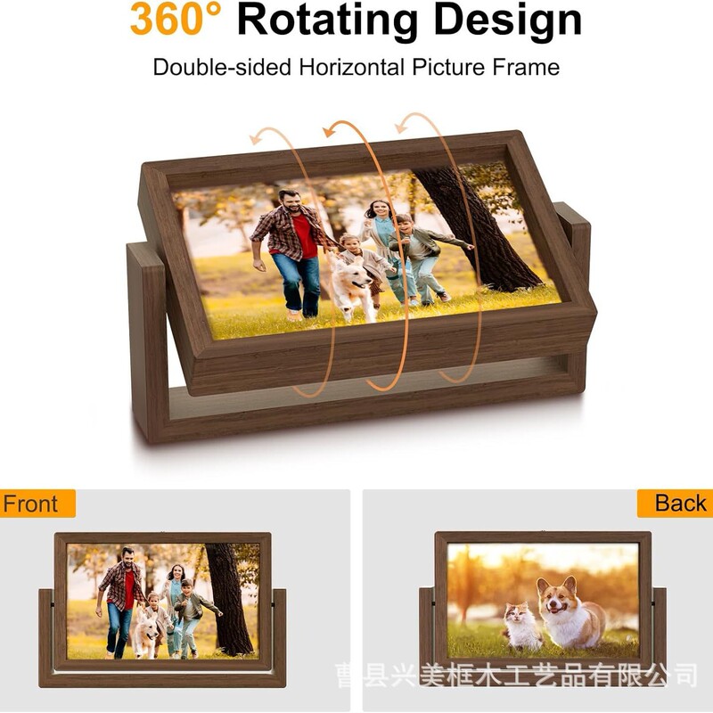 Wooden Rotating Photo Frame Horizontal Double-Sided Photo Frame Desktop Photo Display Frame Memories Commemorative Gift Photo Frame Wooden Rotating Photo Frame Horizontal Double-Sided Photo Frame Desktop Photo Display Frame Memories Commemorative Gift Photo Frame