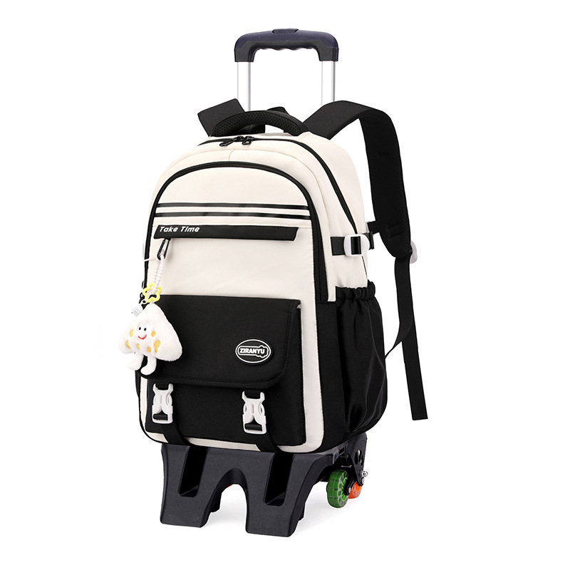 Pescado natural estilo coreano estudiantes de grado 3 - 6 bolsas escolares de varilla de tracción, bolsas escolares de moda ligeras de gran capacidad de estudiantes de secundaria