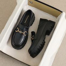 威威女郎 681-3厚底乐福鞋女2024新款小个子增高复古英伦风小皮鞋