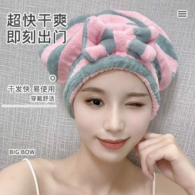 Cabello seco gorro de princesa fuerte absorción bolsa de agua toallitas de cabello largo sombrero de baño de cabello seco rápido grueso toallas de cabello seco lindas toallas de limpieza