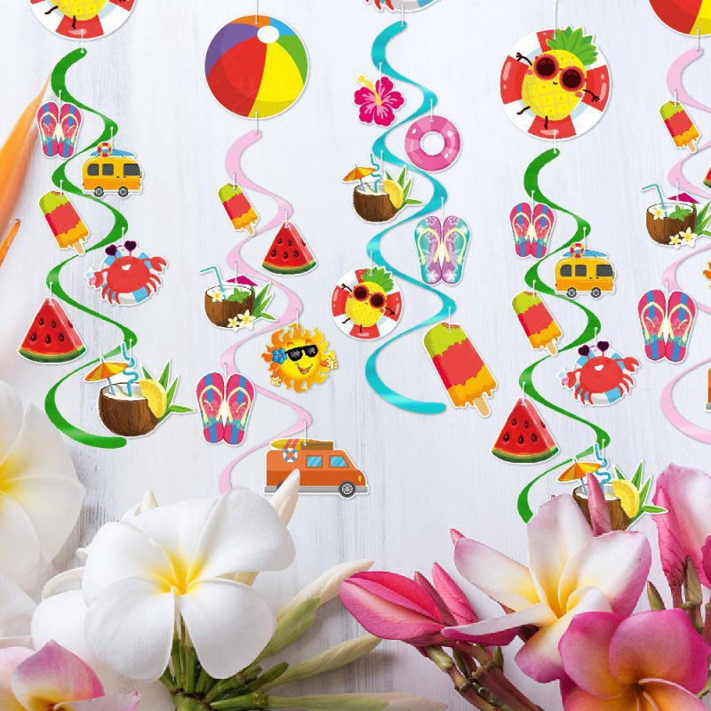 Transfronterizo hawaiano decoración campana de viento espiral colgante verano suministros de diseño de fondo piña espiral colgante colgante