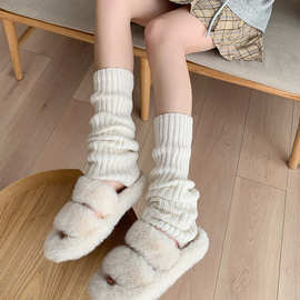 显瘦针织腿套辣妹y2k秋冬深灰色女jk堆堆袜加厚保暖配小皮鞋袜套