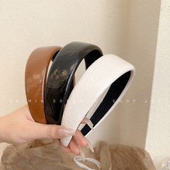 秋冬美拉德咖色高顱頂寬邊發卡發箍女百搭網紅新款頭飾簡約頭箍