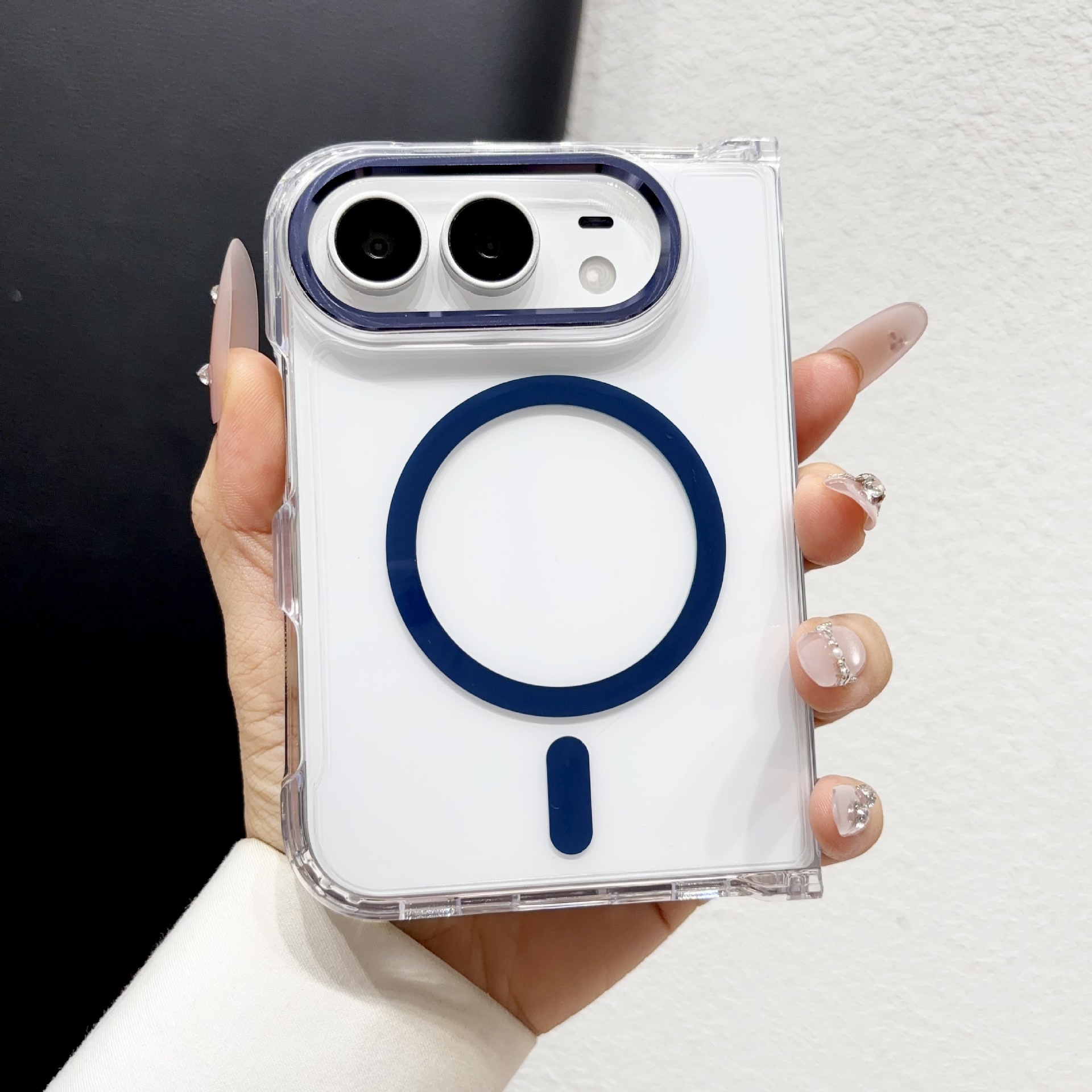 Funda Magnética para Celular Plegable iPhone Duo 18 Duo de Acrílico Transparente Anti-caídas