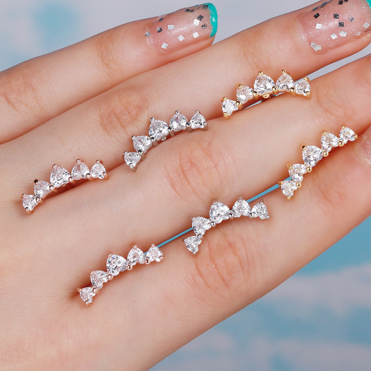 Star Love Ear Bone Stud Micro Inlaid Zircon Stainless Steel Puncture Twist Ball Ear Stud