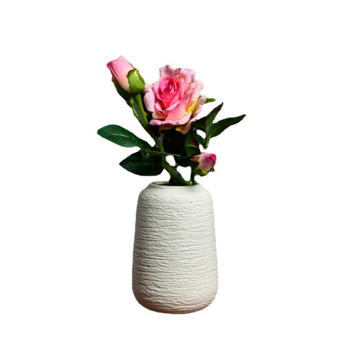 Wholesale European ceramic white vase living room home decoration craft ornaments modern simple flower ware dried flower porcelain
