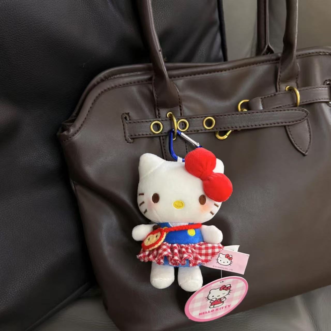 Genuino clásico KT Hello Kitty mochila bolso colgante dibujos animados lindo hellokitty llavero muñeca de felpa mujer