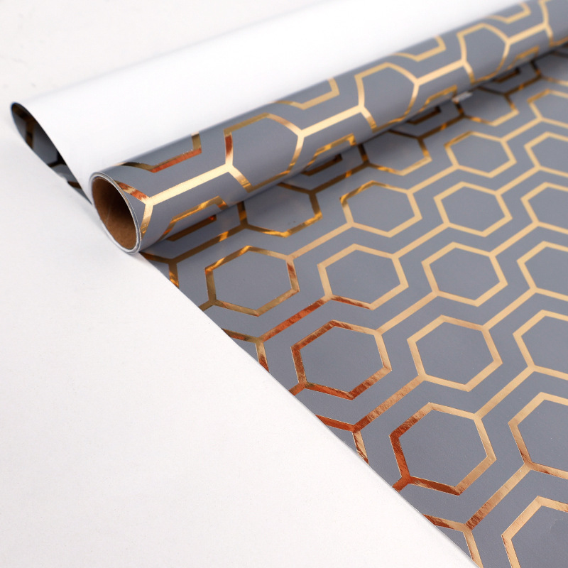 Amazon transfronterizo estampado negro papel de embalaje de regalo de gran tamaño punto de oro negro corona papel de embalaje de regalo de amor