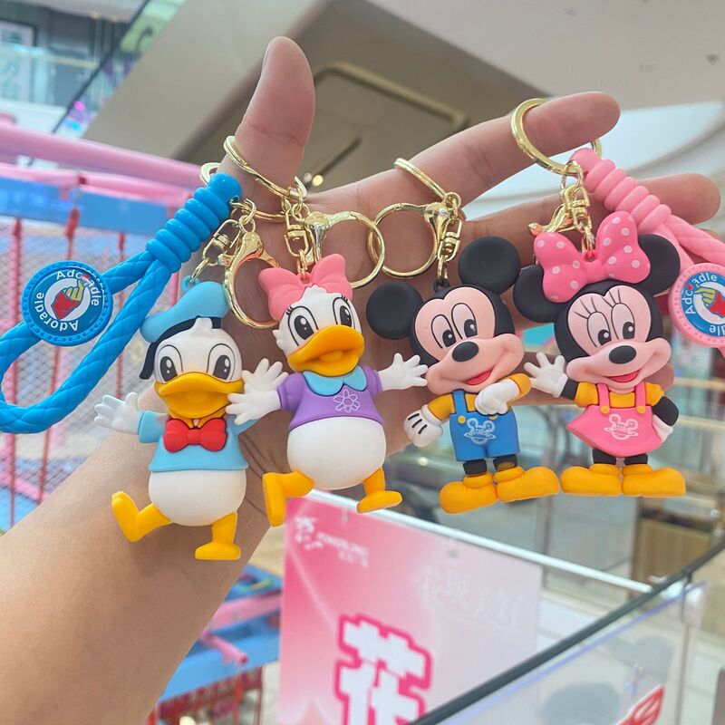 New Cartoon Donald Duck Mickey Mouse Keychain Doll Minnie Mickey Cute Couple Pendant Gift Wholesale