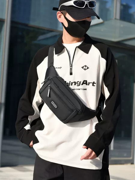 Cross-Border Outdoor Sports Waist Bag for Men and Women, Simple and Fashionable Chest Bag, Large Capacity Portable Mobile Phone Shoulder Crossbody Bag