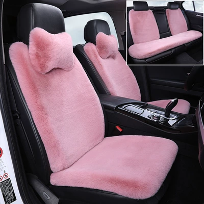 Car Seat Cover, Wool pad - pink-full-car-set-nine-piece-set