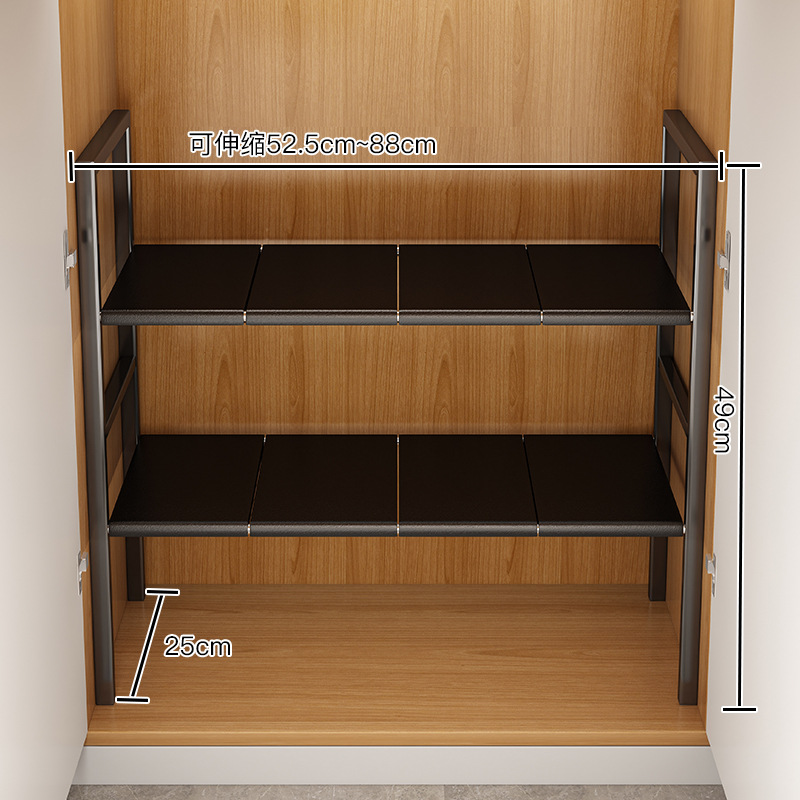 Fregadero de cocina estante de almacenamiento gabinete retráctil estante interior estante de almacenamiento de olla multifuncional