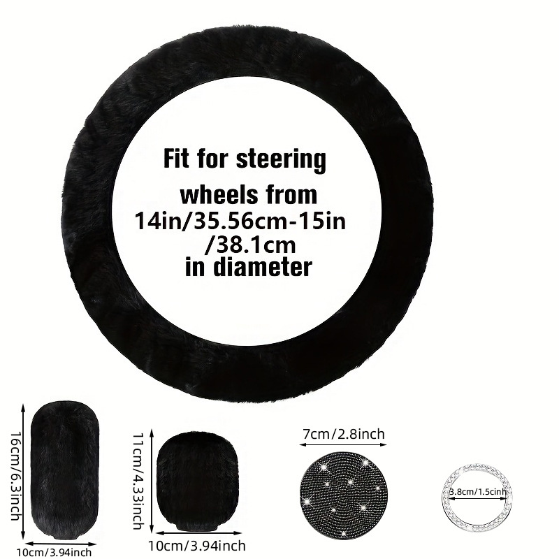 Car Steering Wheel Cover Winter Plush Set of Ten Pieces Armrest Box Pad Shoulder Protector Cross-Border Hot-Selling Steering Wheel Protective Cover