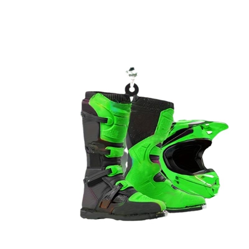 24 años de nuevo casco creativo botas de rally acrílico colgante plano espejo retrovisor de automóvil colgante de Navidad