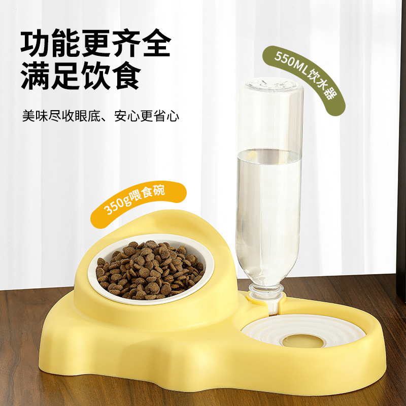 Fabricante nuevo tazón doble para mascotas tazón de agua de grano en un tazón de cerámica anti-volquear tazón de perro gato alimentador de agua potable