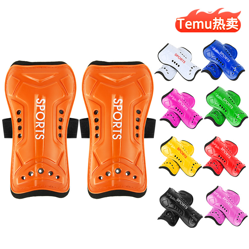 Amazon in-stock children's football shin guards, professional competition adult strap multi-hole foot guards, thickened and customizable