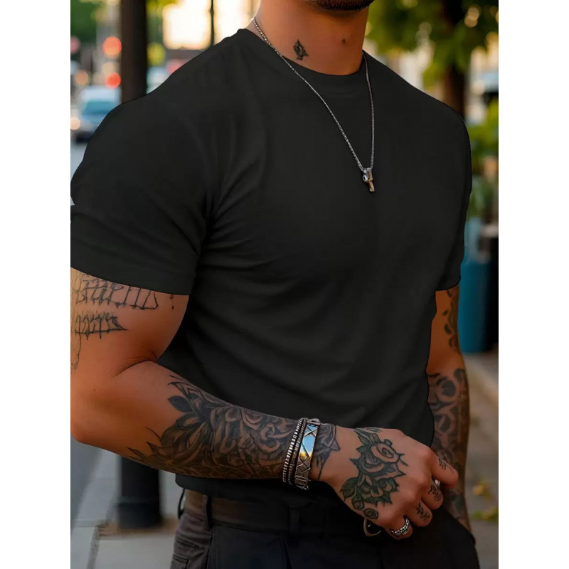 T 30720 Foreign trade On behalf of Autumn new pattern Cross border man Solid T-shirts Short sleeved T-shirt Simple models