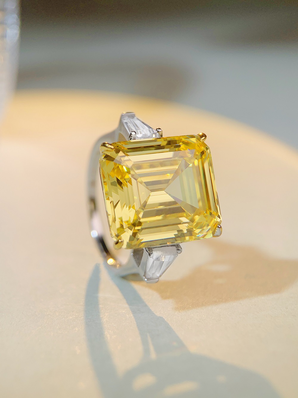 Fashion Square Sterling Silver Plating Zircon Rings 1 Piece