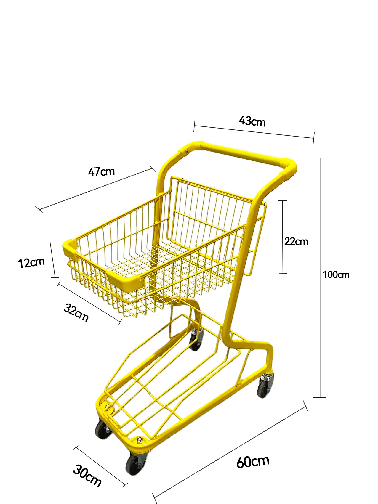 Supermercados multifuncionales agarran carritos de muñecas, centros comerciales de dos pisos, carritos de compras, puestos rojos de la red, carritos domésticos