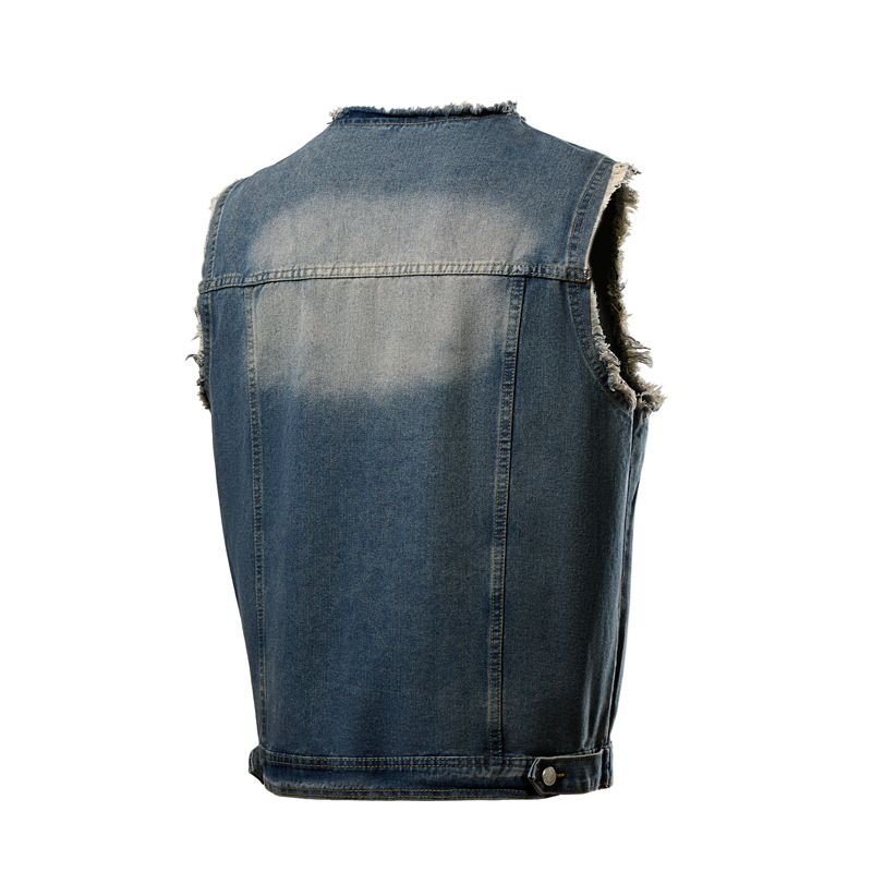 Gilet da cowboy, giacca in denim strappato lavato americano, giacca da uomo nuova autunno 2024_voghion.com