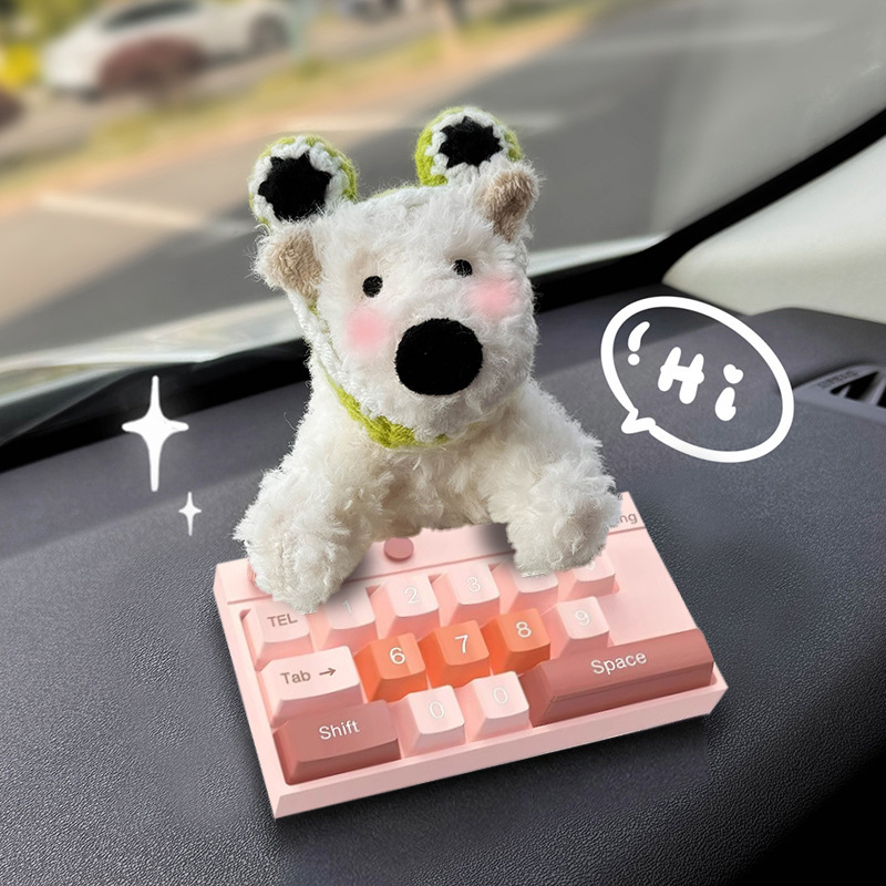 Tarjeta de estacionamiento temporal del automóvil lindo West Highland Puppy Keyboard Teléfono del automóvil Número de matrícula Decoración del automóvil Mover el automóvil