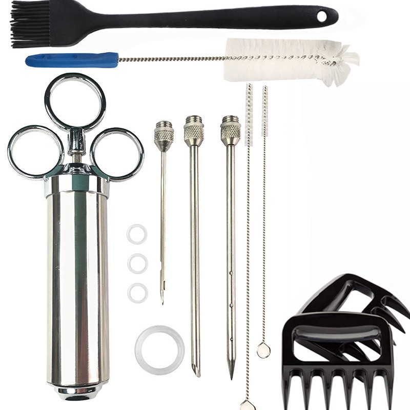 Black silicone and plastic handle brush and 2 claws