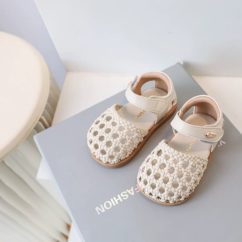 Summer woven sandals, children's shoes for early age, footwear for princess, 3 years, soft sole, Korean style