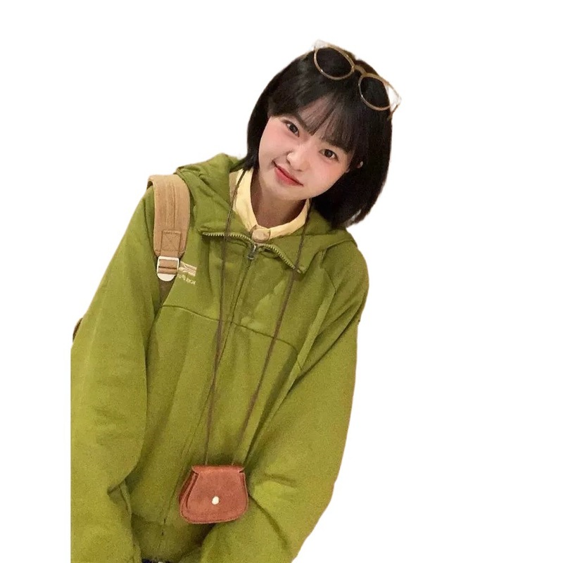 秋季日系复古小个子连帽衫卫衣外套女宽松显瘦学生棒球服上衣潮牌|undefined
